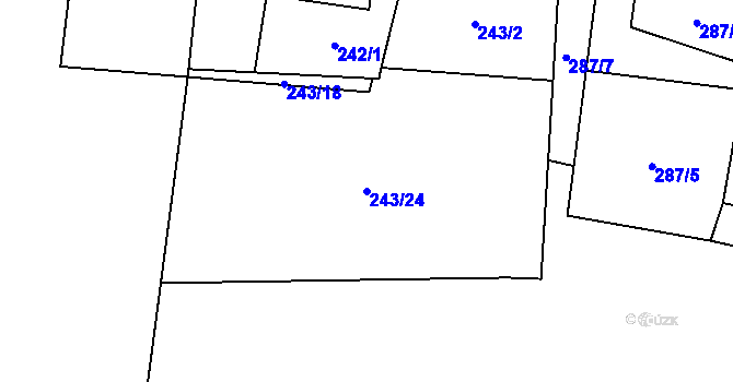 Parcela st. 243/24 v KÚ Kovářská, Katastrální mapa