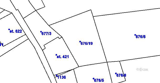 Parcela st. 676/19 v KÚ Kovářská, Katastrální mapa