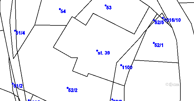 Parcela st. 39 v KÚ Kozárovice, Katastrální mapa