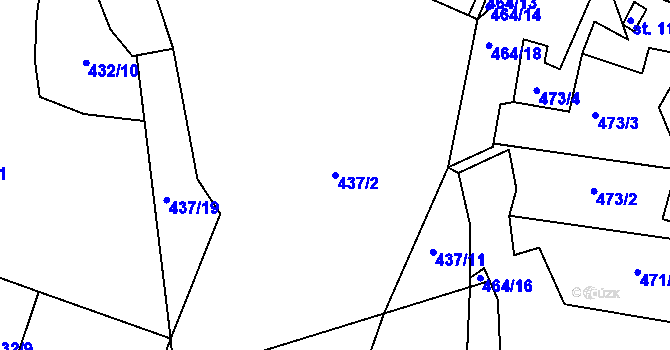 Parcela st. 437/2 v KÚ Kozárovice, Katastrální mapa