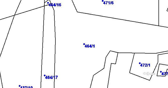 Parcela st. 464/1 v KÚ Kozárovice, Katastrální mapa