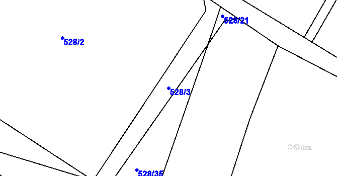 Parcela st. 528/3 v KÚ Kozárovice, Katastrální mapa