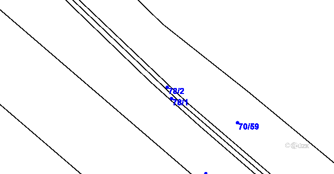 Parcela st. 78/2 v KÚ Kozárovice, Katastrální mapa