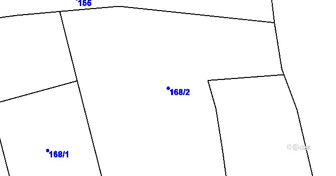 Parcela st. 168/2 v KÚ Kozárovice, Katastrální mapa