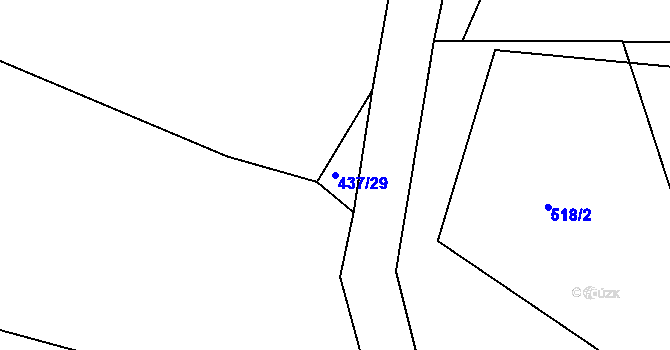 Parcela st. 437/29 v KÚ Kozárovice, Katastrální mapa