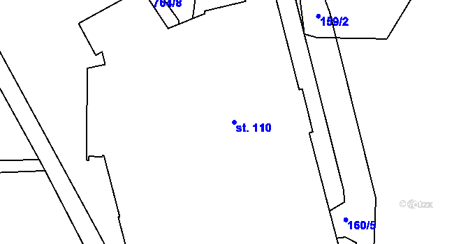 Parcela st. 110 v KÚ Vystrkov, Katastrální mapa