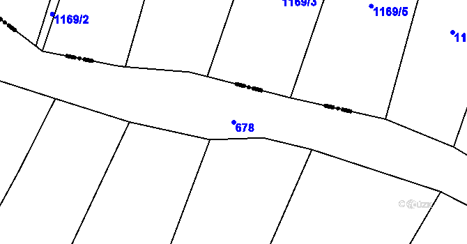 Parcela st. 678 v KÚ Kovčín, Katastrální mapa