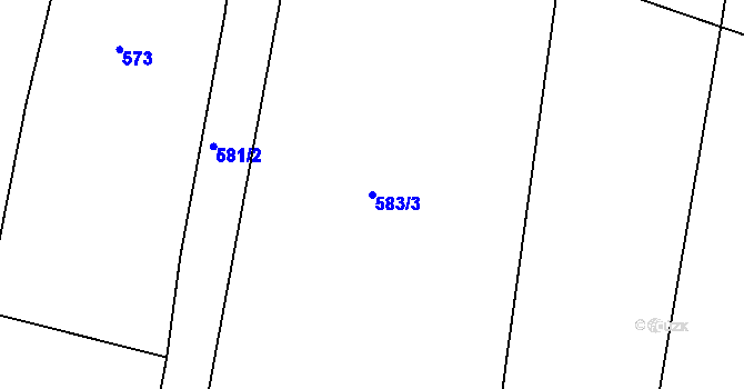Parcela st. 583/3 v KÚ Milčice, Katastrální mapa