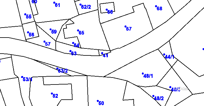 Parcela st. 41 v KÚ Lazec, Katastrální mapa
