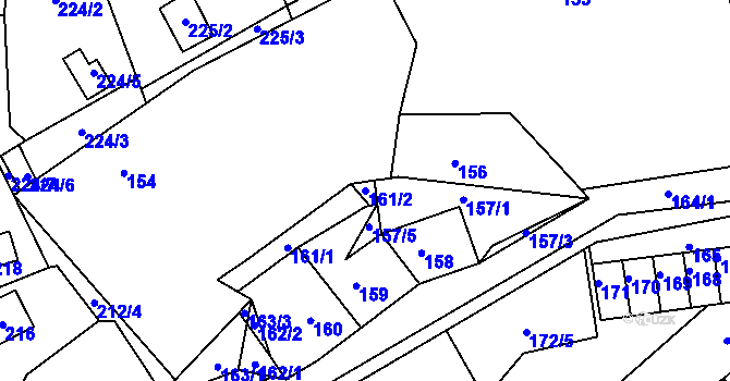 Parcela st. 161/2 v KÚ Lazec, Katastrální mapa
