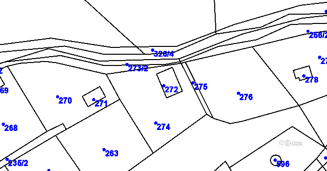 Parcela st. 272 v KÚ Lazec, Katastrální mapa