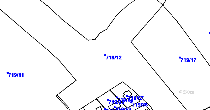 Parcela st. 719/12 v KÚ Lazec, Katastrální mapa