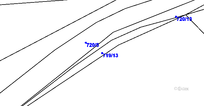 Parcela st. 719/13 v KÚ Lazec, Katastrální mapa