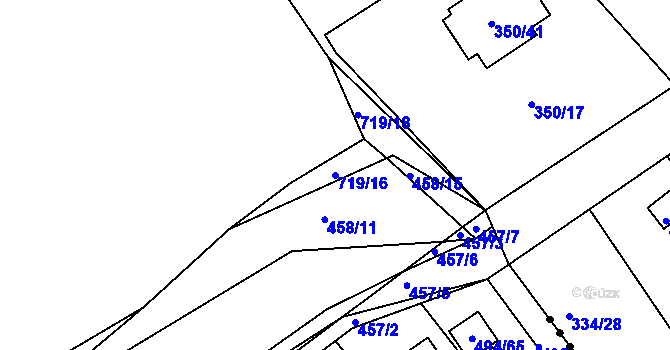 Parcela st. 719/16 v KÚ Lazec, Katastrální mapa