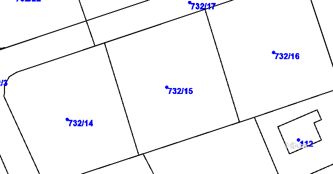 Parcela st. 732/15 v KÚ Lazec, Katastrální mapa