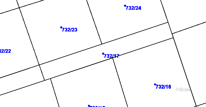 Parcela st. 732/17 v KÚ Lazec, Katastrální mapa