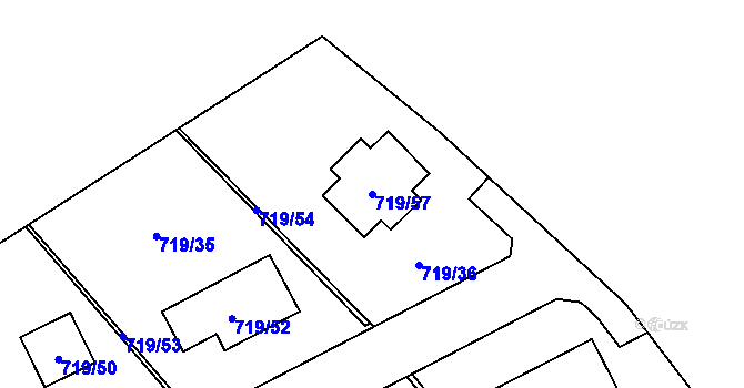 Parcela st. 719/57 v KÚ Lazec, Katastrální mapa
