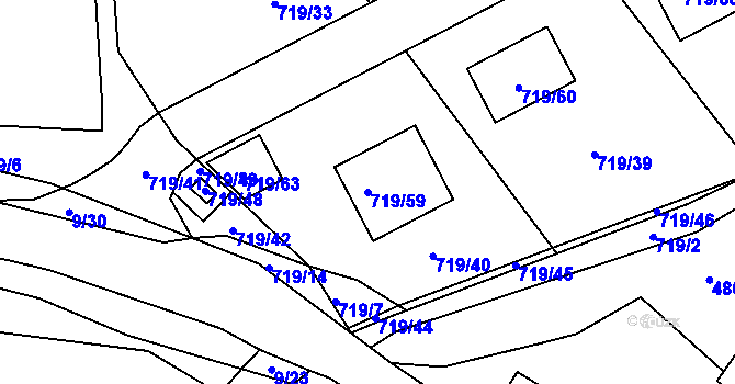 Parcela st. 719/59 v KÚ Lazec, Katastrální mapa
