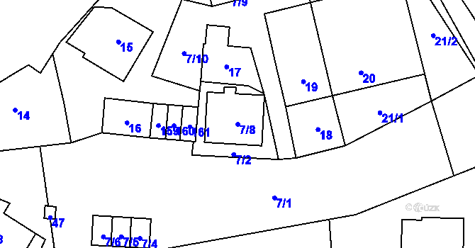 Parcela st. 7/8 v KÚ Kozlany, Katastrální mapa