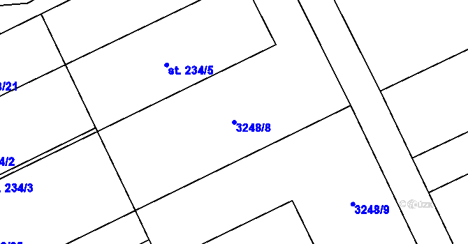 Parcela st. 3248/8 v KÚ Kozlany u Vyškova, Katastrální mapa