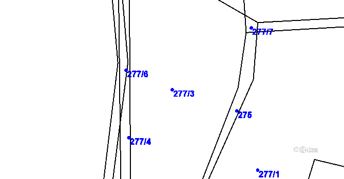 Parcela st. 277/3 v KÚ Kozlov nad Otavou, Katastrální mapa