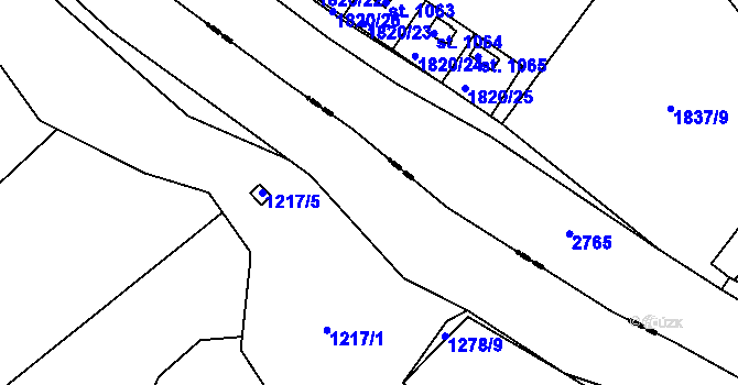 Parcela st. 1339/3 v KÚ Kozlov nad Otavou, Katastrální mapa