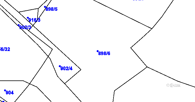 Parcela st. 898/6 v KÚ Kozlov nad Otavou, Katastrální mapa