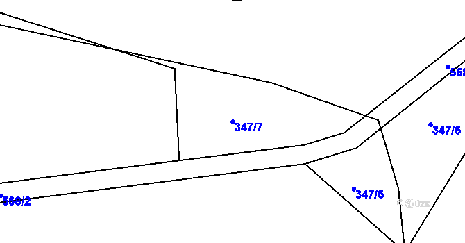 Parcela st. 347/7 v KÚ Kozlov nad Otavou, Katastrální mapa