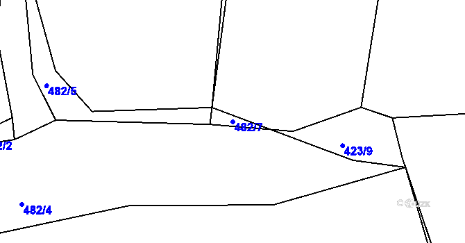 Parcela st. 482/7 v KÚ Kozlov nad Otavou, Katastrální mapa