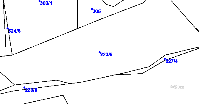 Parcela st. 223/6 v KÚ Kozlov nad Otavou, Katastrální mapa