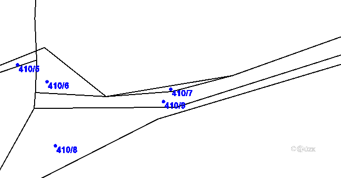 Parcela st. 410/7 v KÚ Kozlov nad Otavou, Katastrální mapa