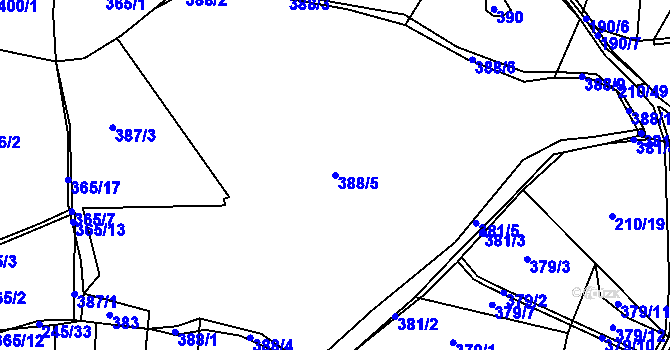 Parcela st. 388/5 v KÚ Kozlov nad Otavou, Katastrální mapa