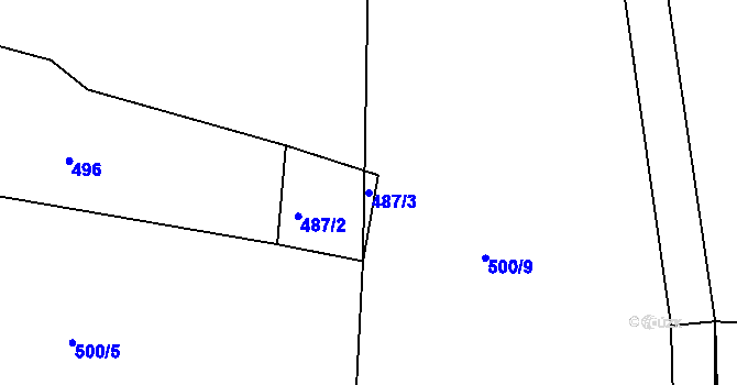 Parcela st. 487/3 v KÚ Kozlov nad Otavou, Katastrální mapa