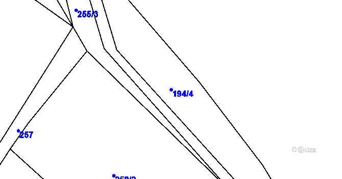 Parcela st. 194/4 v KÚ Kozlov, Katastrální mapa