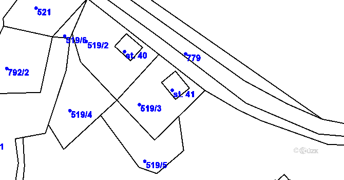 Parcela st. 41 v KÚ Pěčkovice, Katastrální mapa