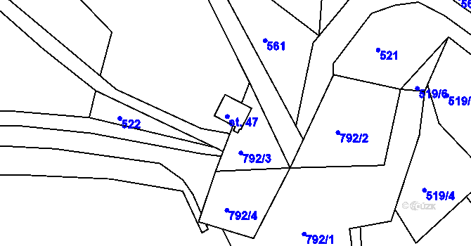 Parcela st. 47 v KÚ Pěčkovice, Katastrální mapa