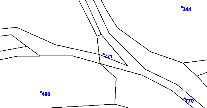 Parcela st. 771 v KÚ Pěčkovice, Katastrální mapa