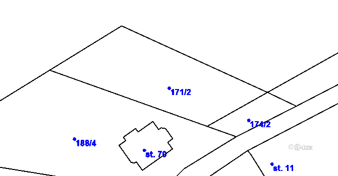 Parcela st. 171/2 v KÚ Kozlov u Ledče nad Sázavou, Katastrální mapa