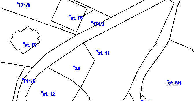 Parcela st. 11 v KÚ Kozlov u Ledče nad Sázavou, Katastrální mapa