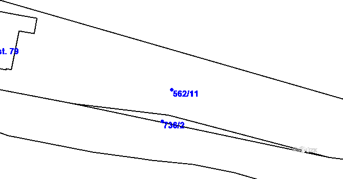 Parcela st. 562/11 v KÚ Kozlov u Ledče nad Sázavou, Katastrální mapa