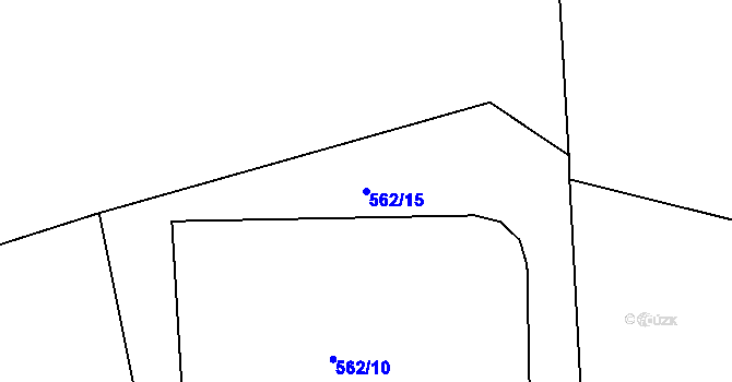 Parcela st. 562/15 v KÚ Kozlov u Ledče nad Sázavou, Katastrální mapa