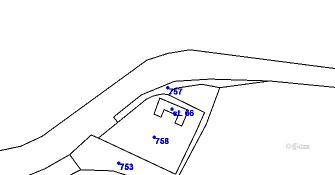 Parcela st. 757 v KÚ Kozlov u Ledče nad Sázavou, Katastrální mapa
