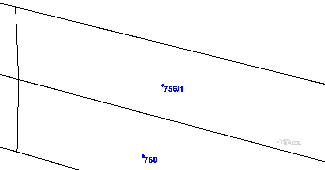 Parcela st. 756/1 v KÚ Kozlov u Ledče nad Sázavou, Katastrální mapa