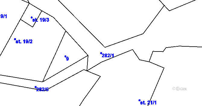 Parcela st. 282/1 v KÚ Olešná u Ledče nad Sázavou, Katastrální mapa