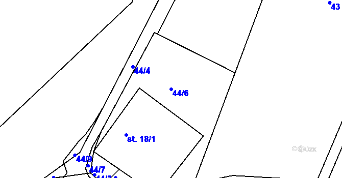 Parcela st. 44/6 v KÚ Svinná u České Třebové, Katastrální mapa