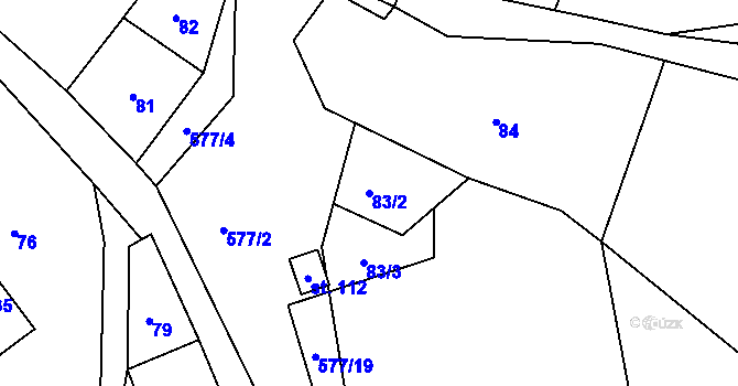 Parcela st. 83/2 v KÚ Svinná u České Třebové, Katastrální mapa