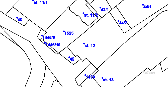 Parcela st. 12 v KÚ Kozlov u Jihlavy, Katastrální mapa