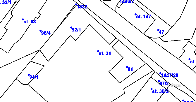 Parcela st. 31 v KÚ Kozlov u Jihlavy, Katastrální mapa