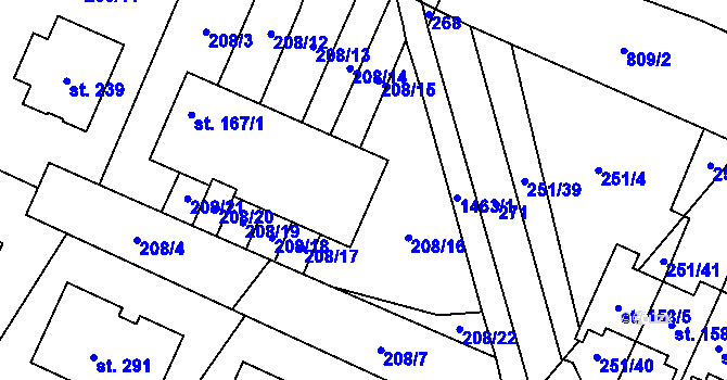 Parcela st. 167/2 v KÚ Kozlov u Jihlavy, Katastrální mapa