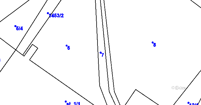 Parcela st. 7 v KÚ Kozlov u Jihlavy, Katastrální mapa